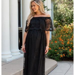 Black Lace Maternity Dress Size Medium
